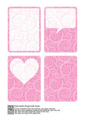 Pink Swirl Journaling Cards