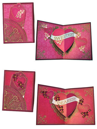 Gilded Hearts Pop-Up Card
