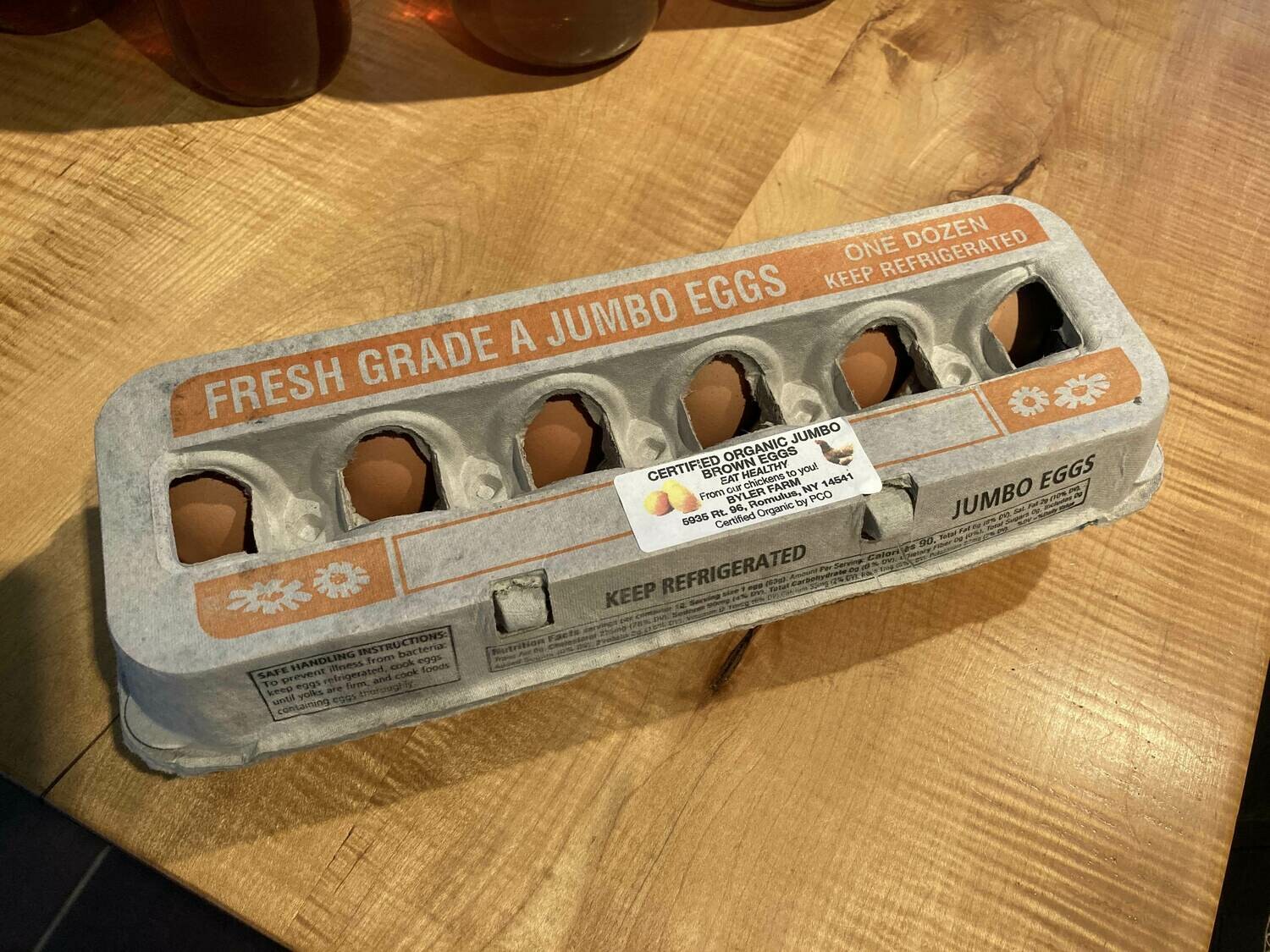 Certified Organic Brown Eggs Jumbo by Byler Farm