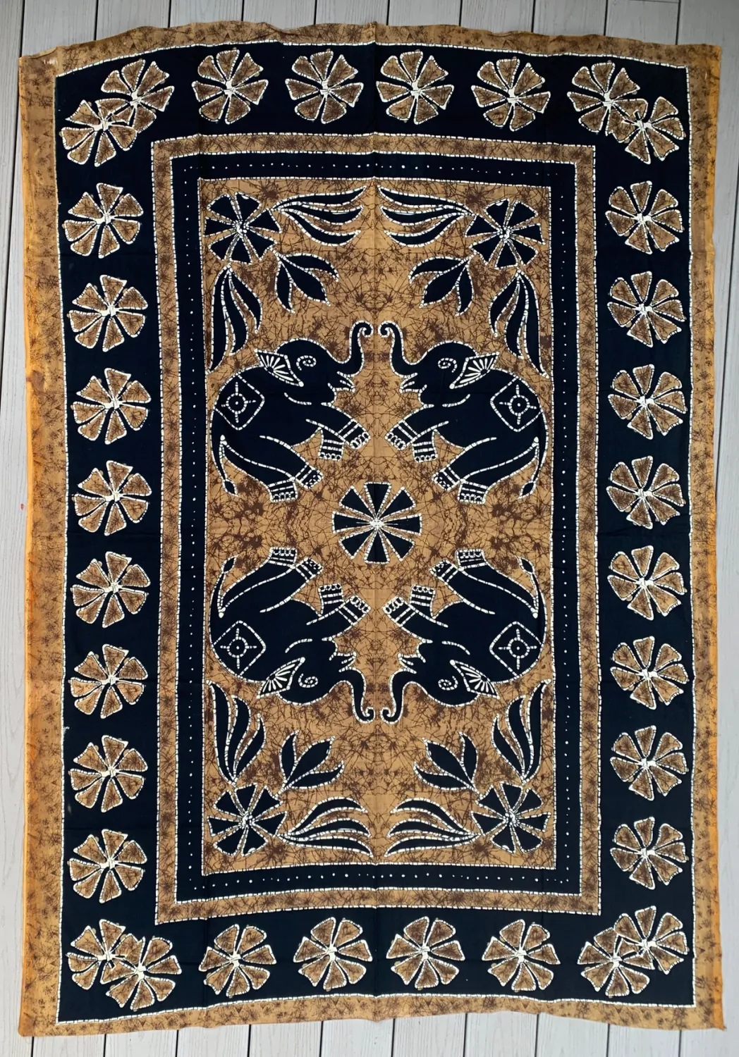 Indian Elephants Mandala Tapestry | 80” X 50”