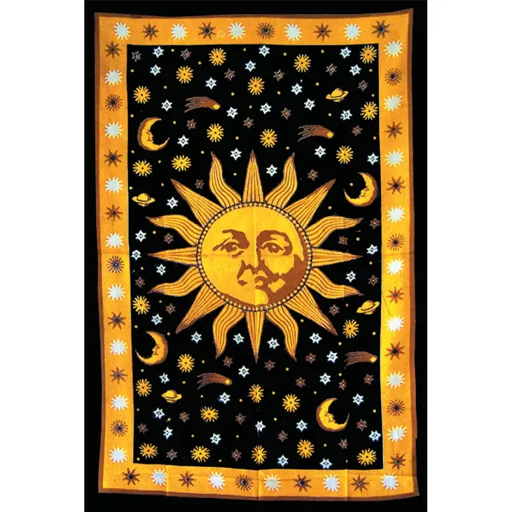 Large Sun on Black Background