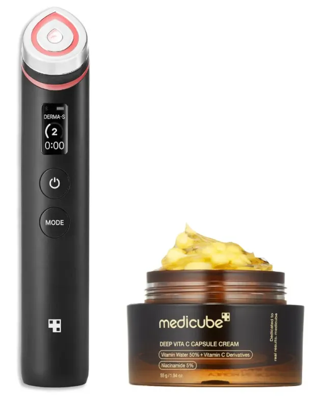 Medicube Dúo: Age-R Booster Pro + Hidratante Facial Deep Vitamin C