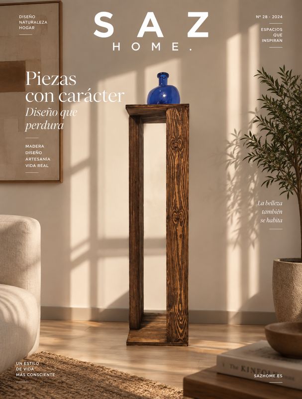 ASGERDUR: Pedestal decorativo de madera