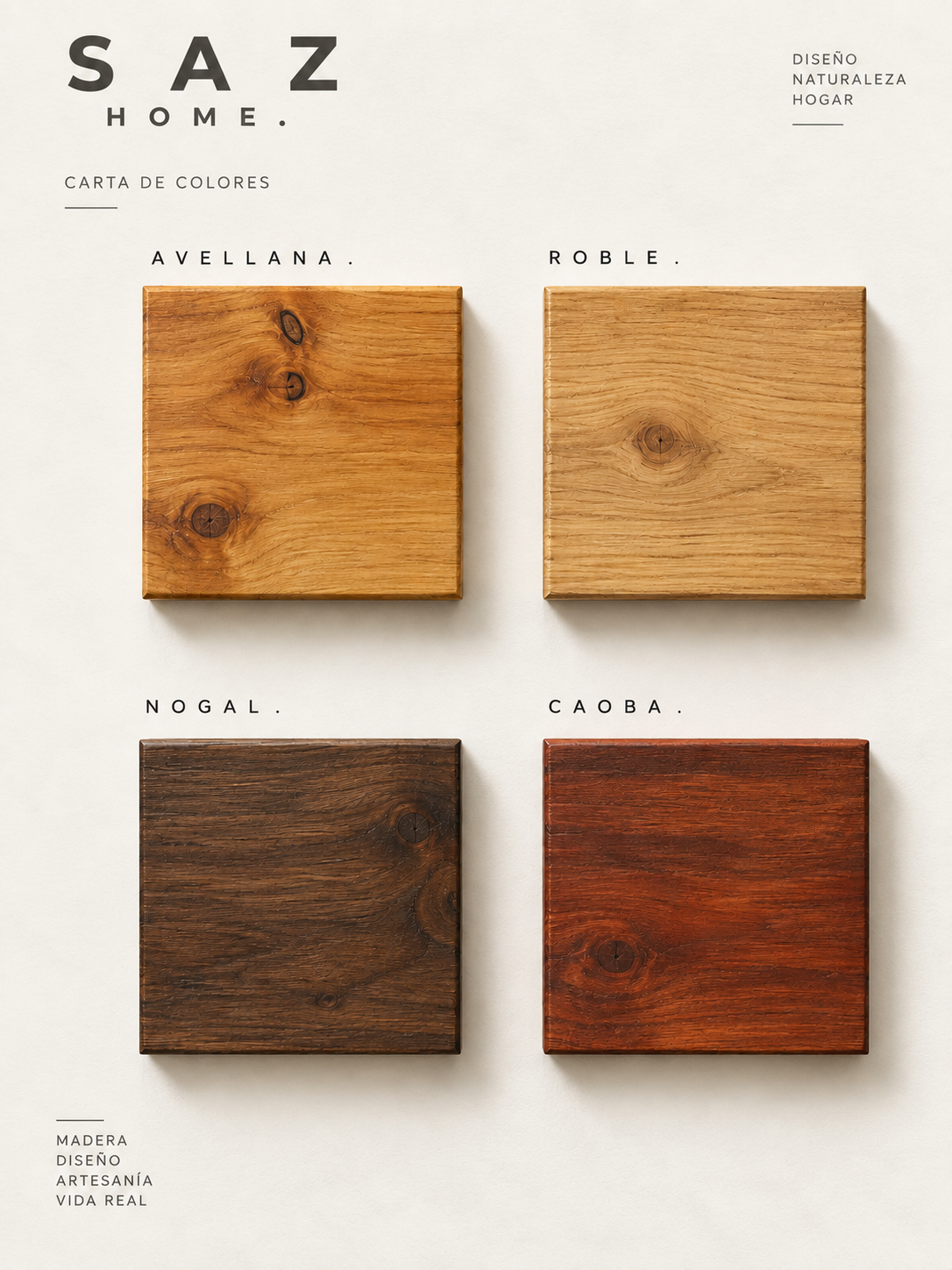 AUDR: Aparador artesanal de madera con compartimentos abiertos