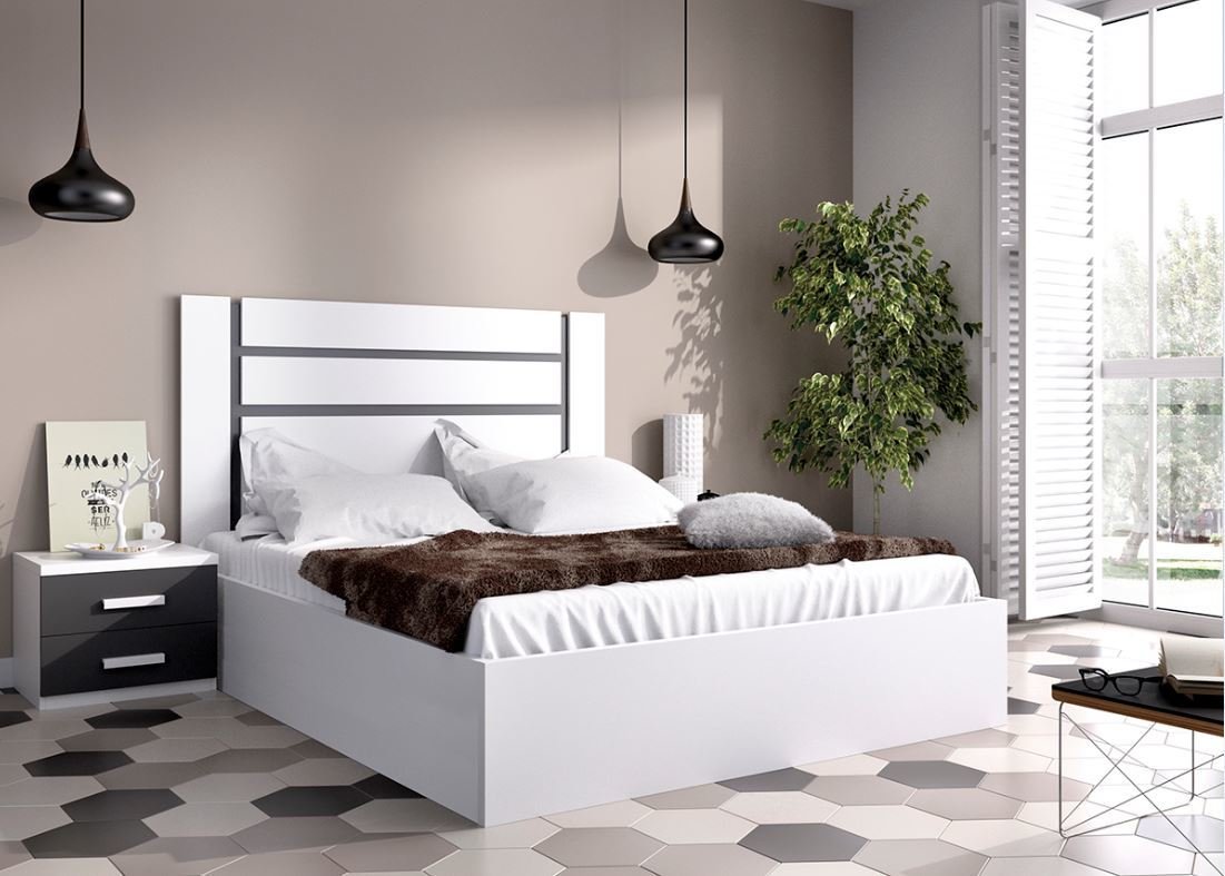 Cama casal elevatória + 2 mesas de cabeceira