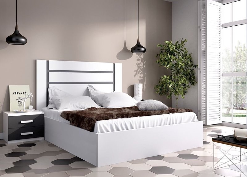 Cama casal elevatória + 2 mesas de cabeceira