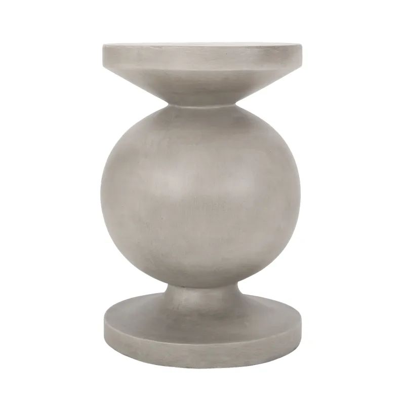 Light Gray Outdoor Pedestal Side Table, 26.5 in.