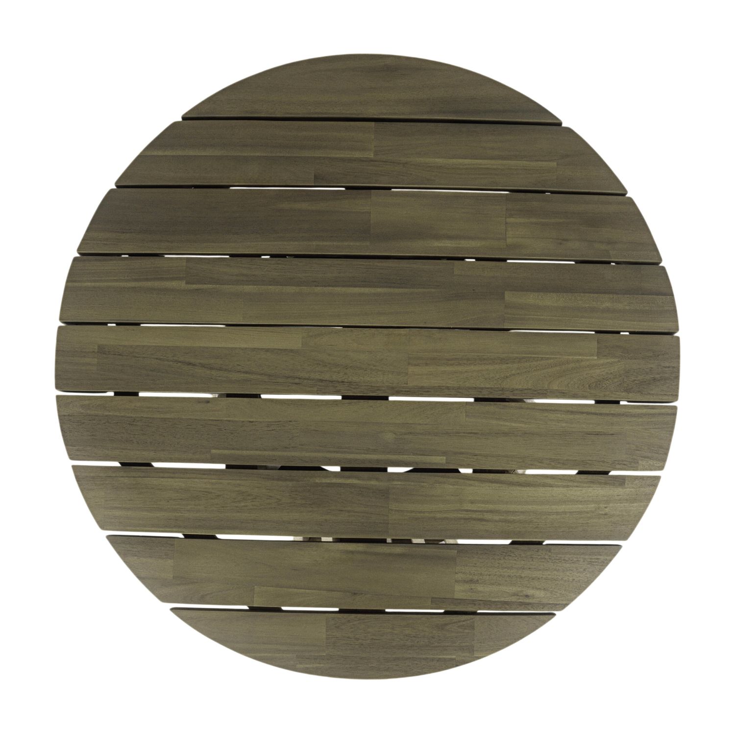 Gray Acacia Wood Round Outdoor Coffee Table