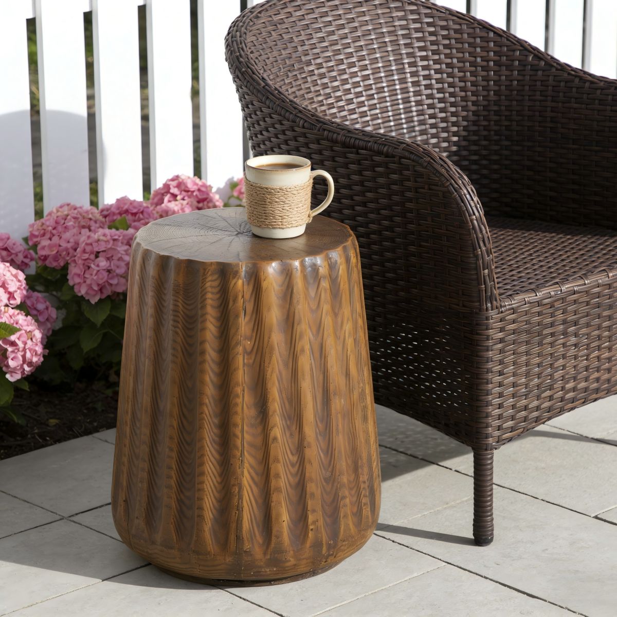 Brown Tree-Stump MGO Side Table