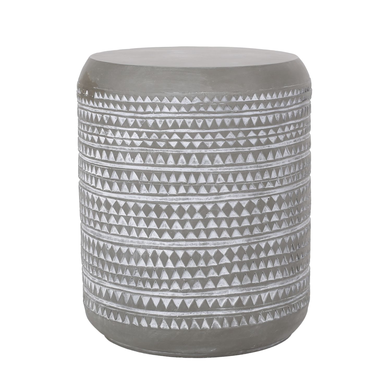 Light Gray Geometric Outdoor Side Table