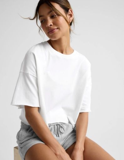 better than ever cropped tee crisp white