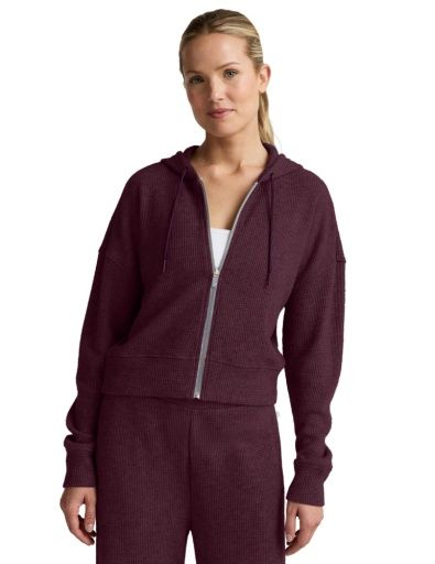 rest day waffle hooded jacket cabernet b