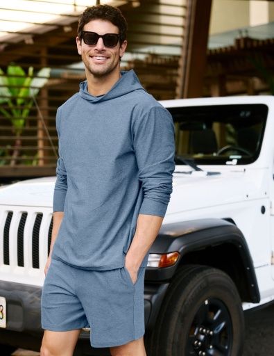 spacedye go-to men''s hoodie harbor blue, Colour: harbor blue htr by, Size: M