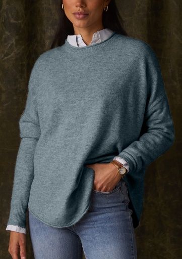 MARIANNA CREWNECK SWEATER, Colour: VINTAGE BLUE, Size: XS