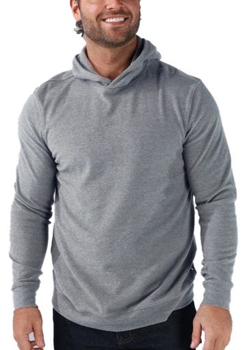 BRUSHED TEXTURED KNIT HOODIE, Colour: GRAPHITE, Size: M