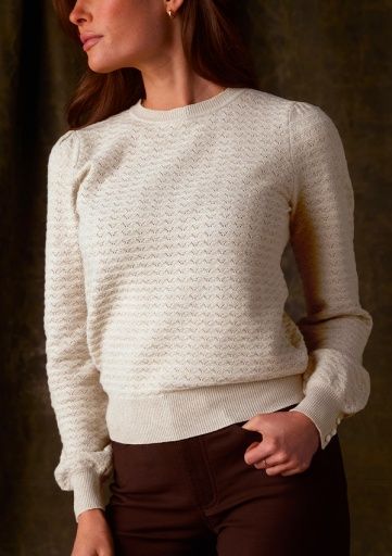 OLIVIA POINTELLE CREW SWEATER