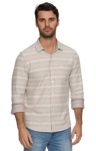 LUVERNE LS STRIPED HERO KNIT FLANNEL, Size: M