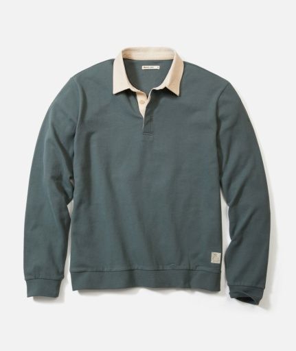 Sueded Rugby Polo, Colour: Balsam Green, Size: Medium