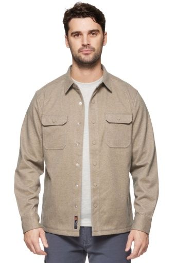 HAMLIN STRETCH TWILL SHIRT JACKET, Colour: oatmeal, Size: M