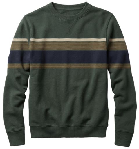 Relaxed Cloud 9 Terry Crewneck, Colour: Navy sunset stripe, Size: Small