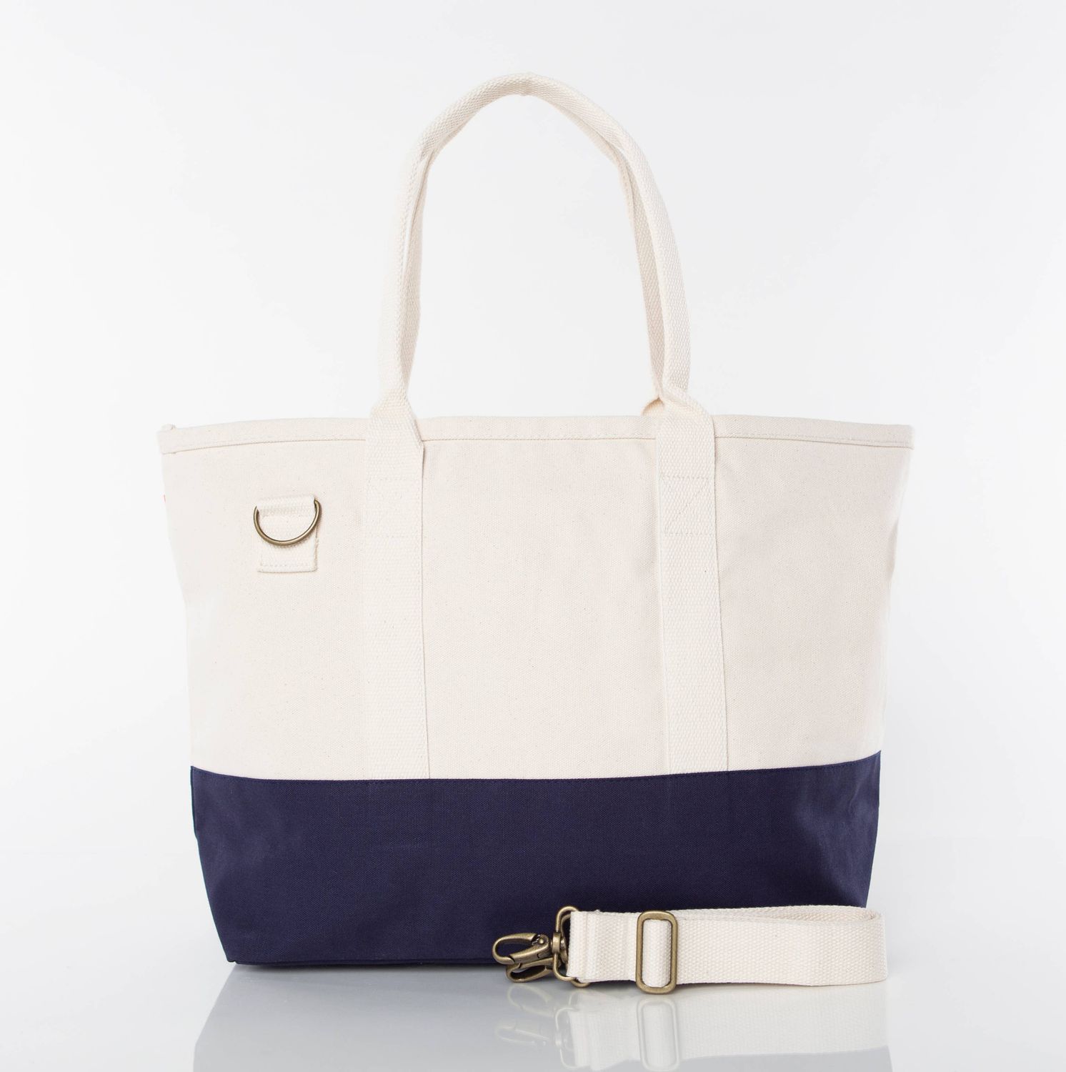 Colorblock Utility Tote: Navy