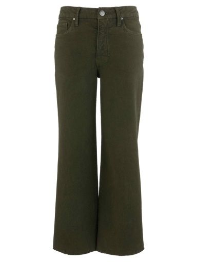 MEG HIGH RISE FAB AB WIDE LEG RAW HEM, Colour: TUSCAN OLIVE, Size: 2