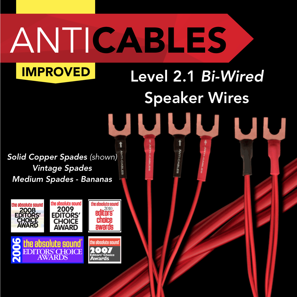 OVERSTOCK - Level 2.1 Bi-Wired Speaker Wires, 11ft, S/B ↠