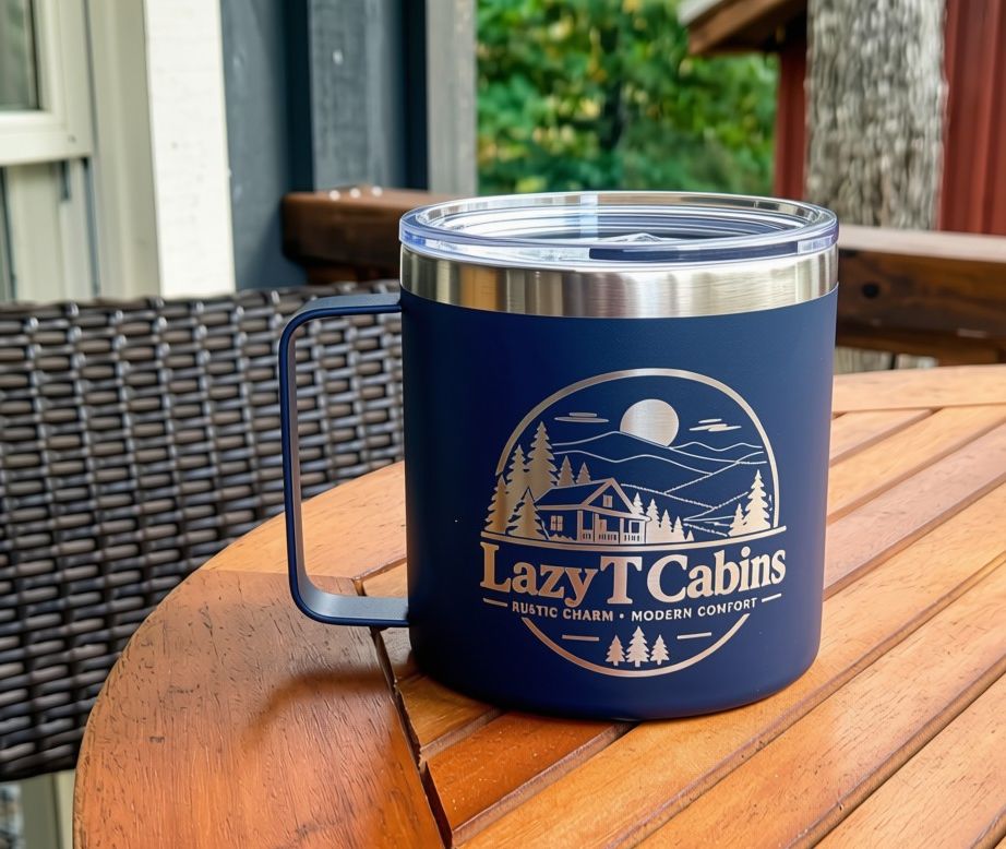Navy Blue Engraved Coffee Mug - 15ozs