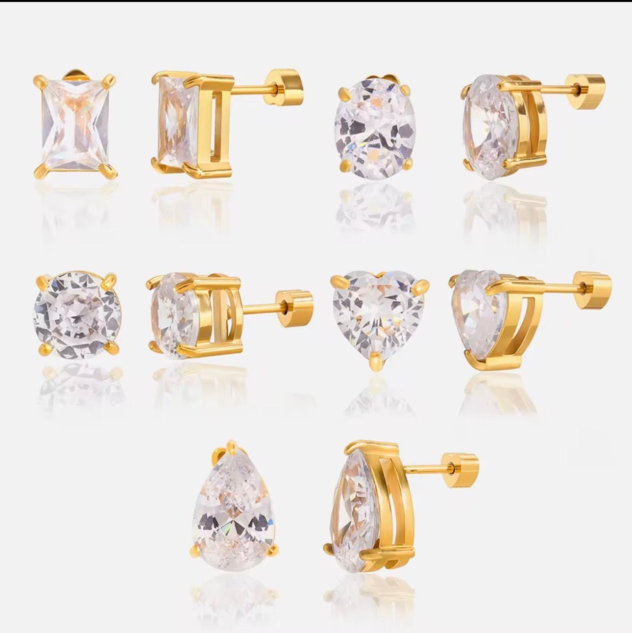 Assorted Crystal Stud Earrings
