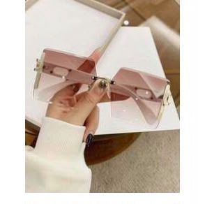 Oversized Pink Gradient Square Sunglasses