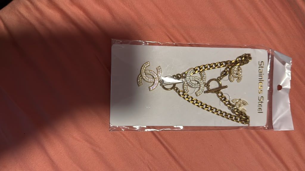 Gold-Tone Rhinestone Double-C Bracelet Set