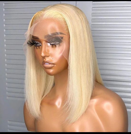 Platinum Blonde Straight Bob Lace Front Wig