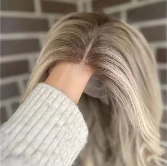 Ash Blonde Rooted Layered Lace Front Wig