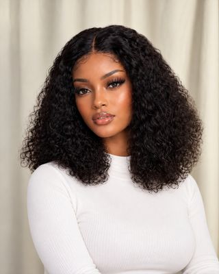 14-Inch Human Hair Bob Wig with 4×4 Lace Closure – Luxury Curly Bob Wig | 1stHairly