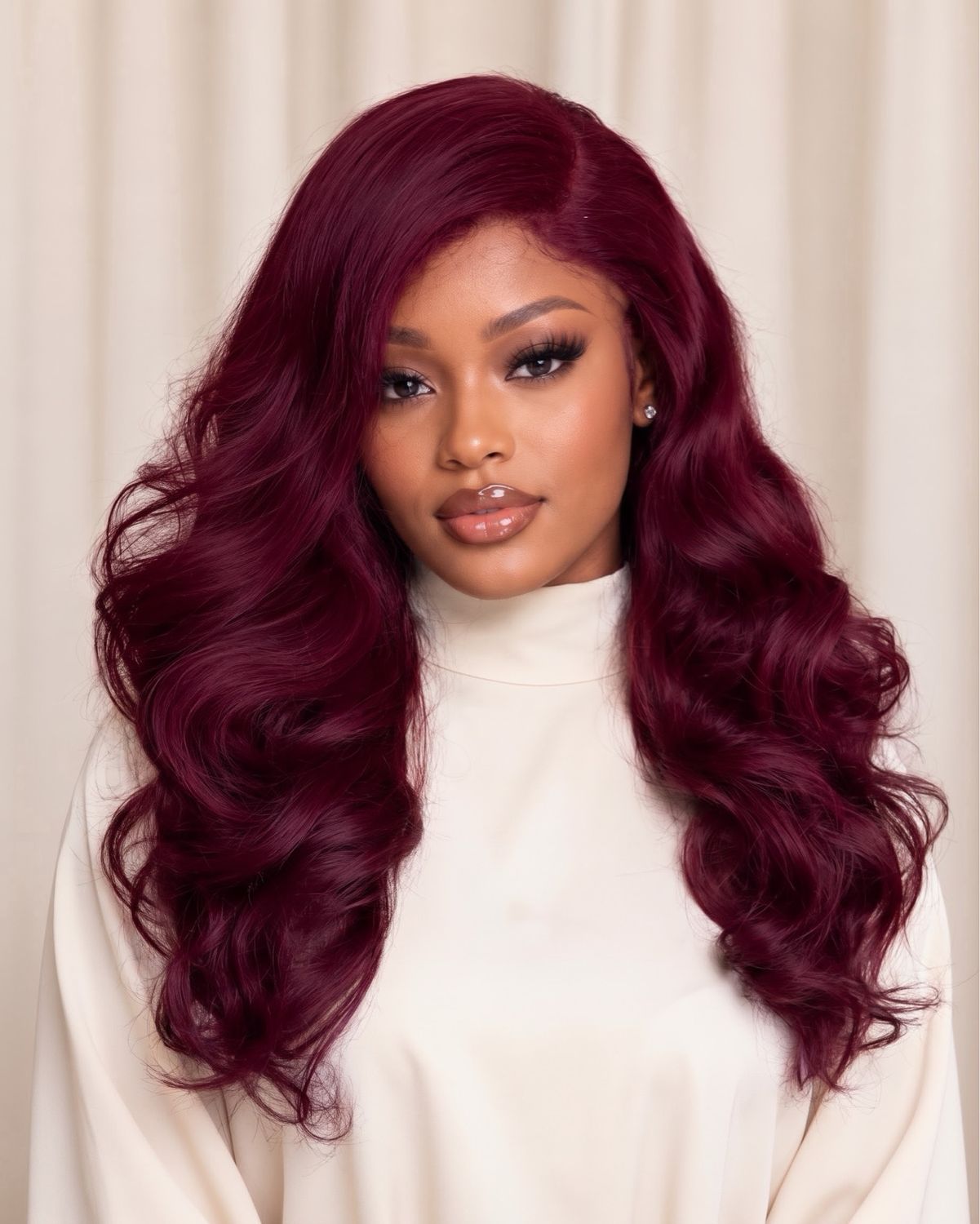 20-Inch Burgundy Raw Human Hair Wig – Wine Colour, 5×5 Lace Closure | 1stHairly