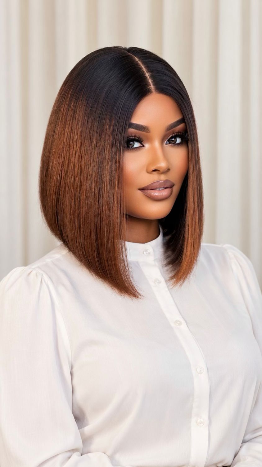 P1B/2 8-Inch Kim K Bob Wig – 2×6 Closure | 1stHairly