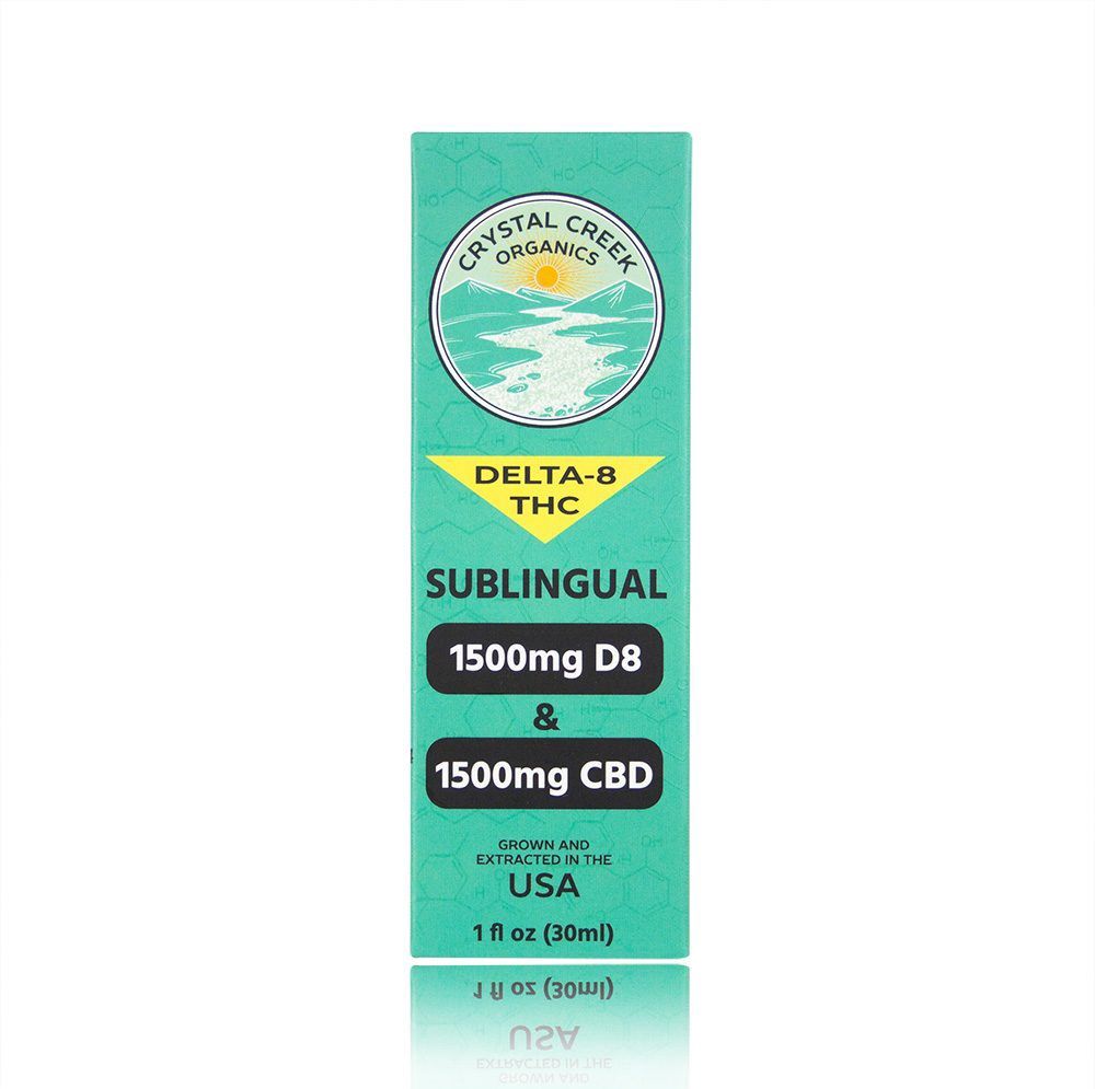 Crystal Creek Organics 1:1 Delta-8/CBD Tincture, Natural