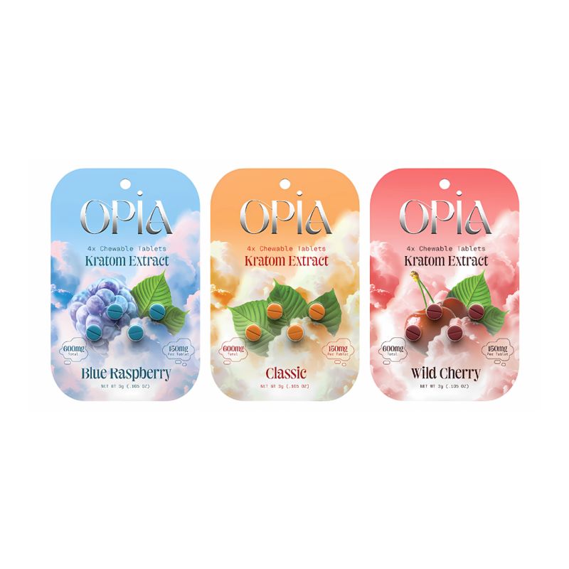 Opia Kratom Extract Tablets 4ct, Flavor: Blue Raspberry