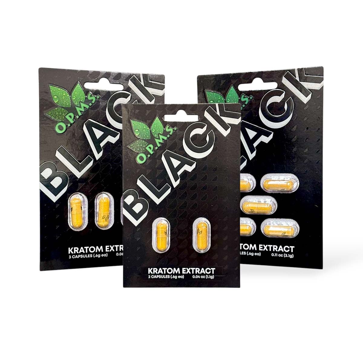 OPMS Black Kratom Extract Capsules, Capsule Count: 2ct