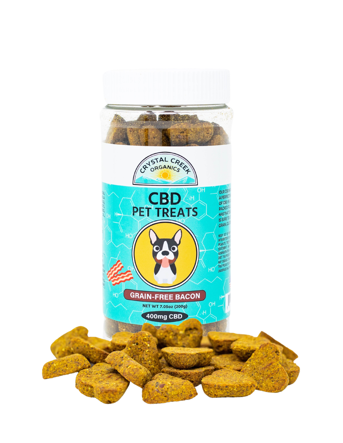Crystal Creek Organics CBD Pet Treats - 400mg, Flavor: Bacon