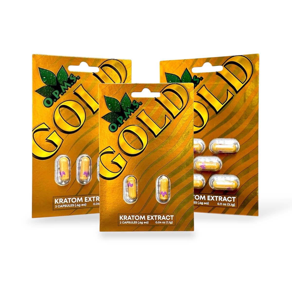 OPMS Gold Kratom Extract Capsules, Size: 2ct