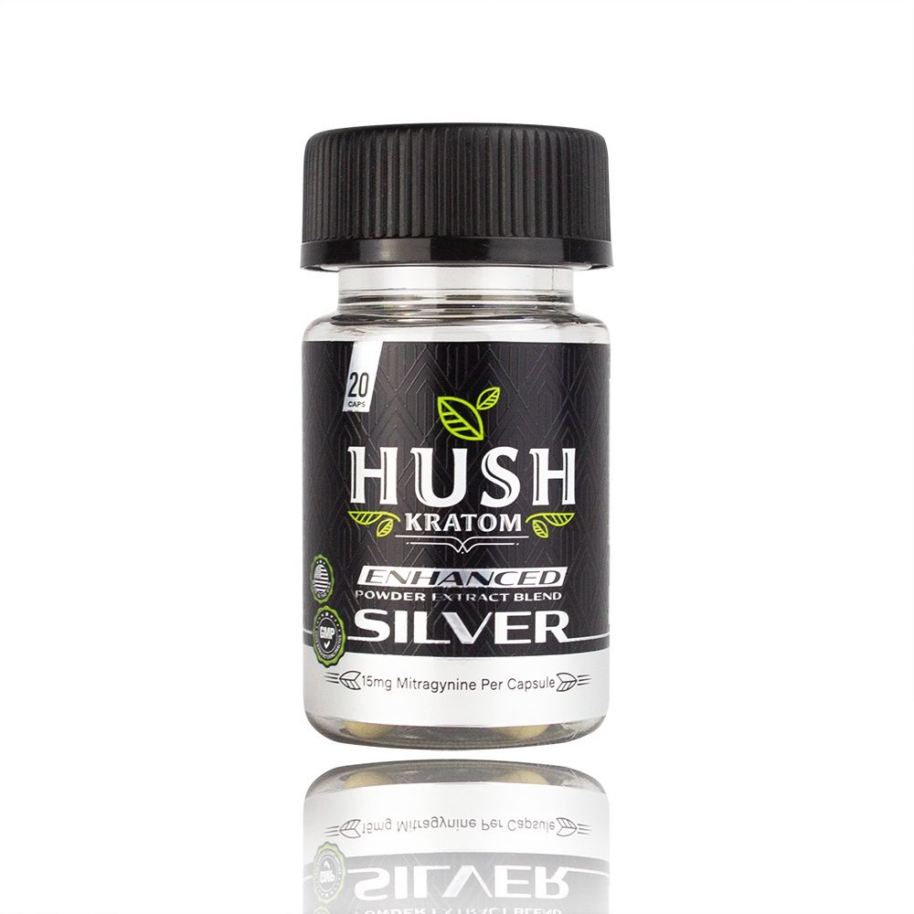Hush Kratom Silver Enhanced Extract Capsules