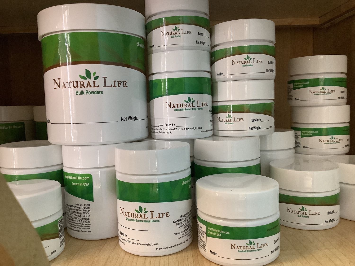 Natural Life Labeled Loose Powders Jar