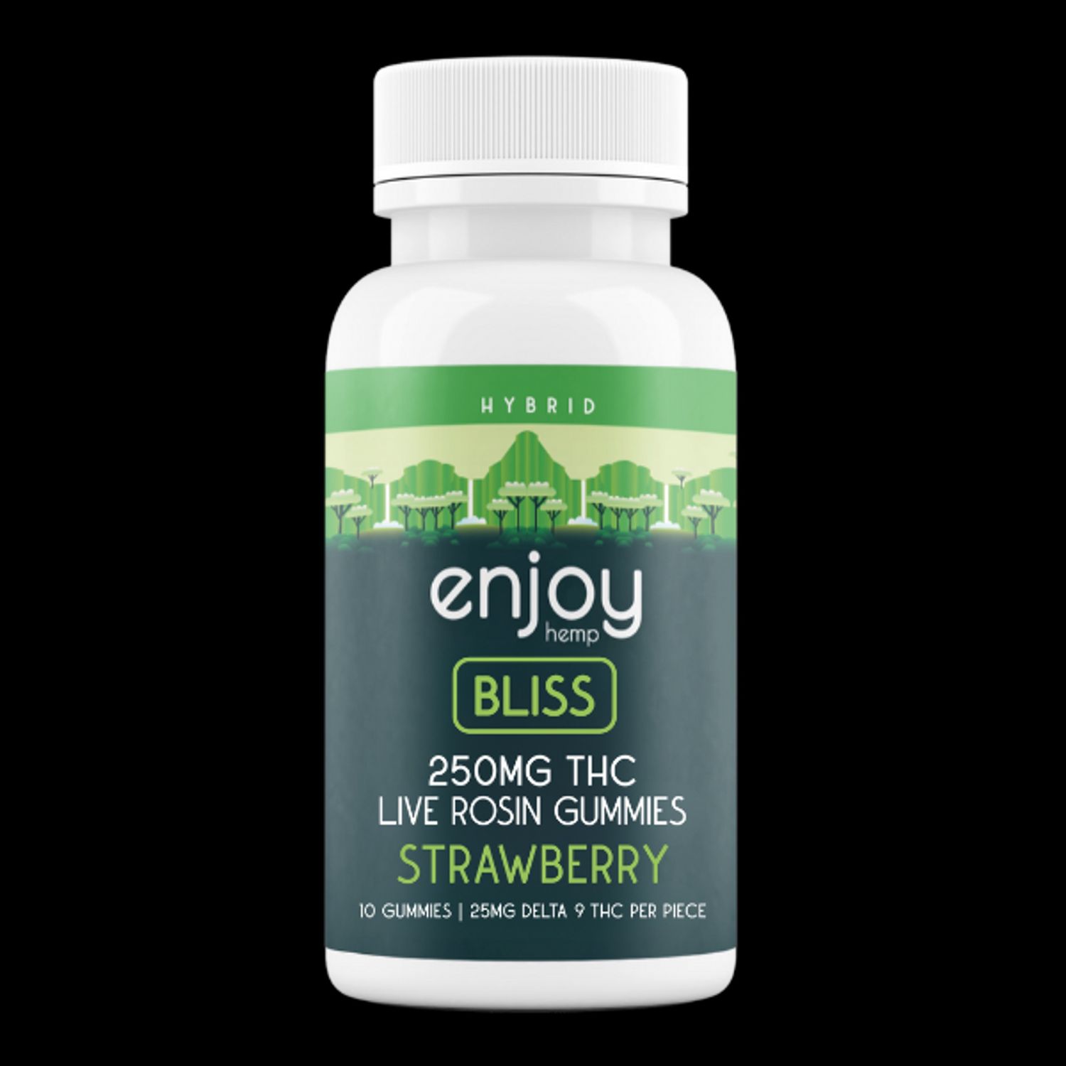 Enjoy Hemp Live Rosin THC Gummies - 250mg, Effect: For Bliss - Hybrid Strawberry