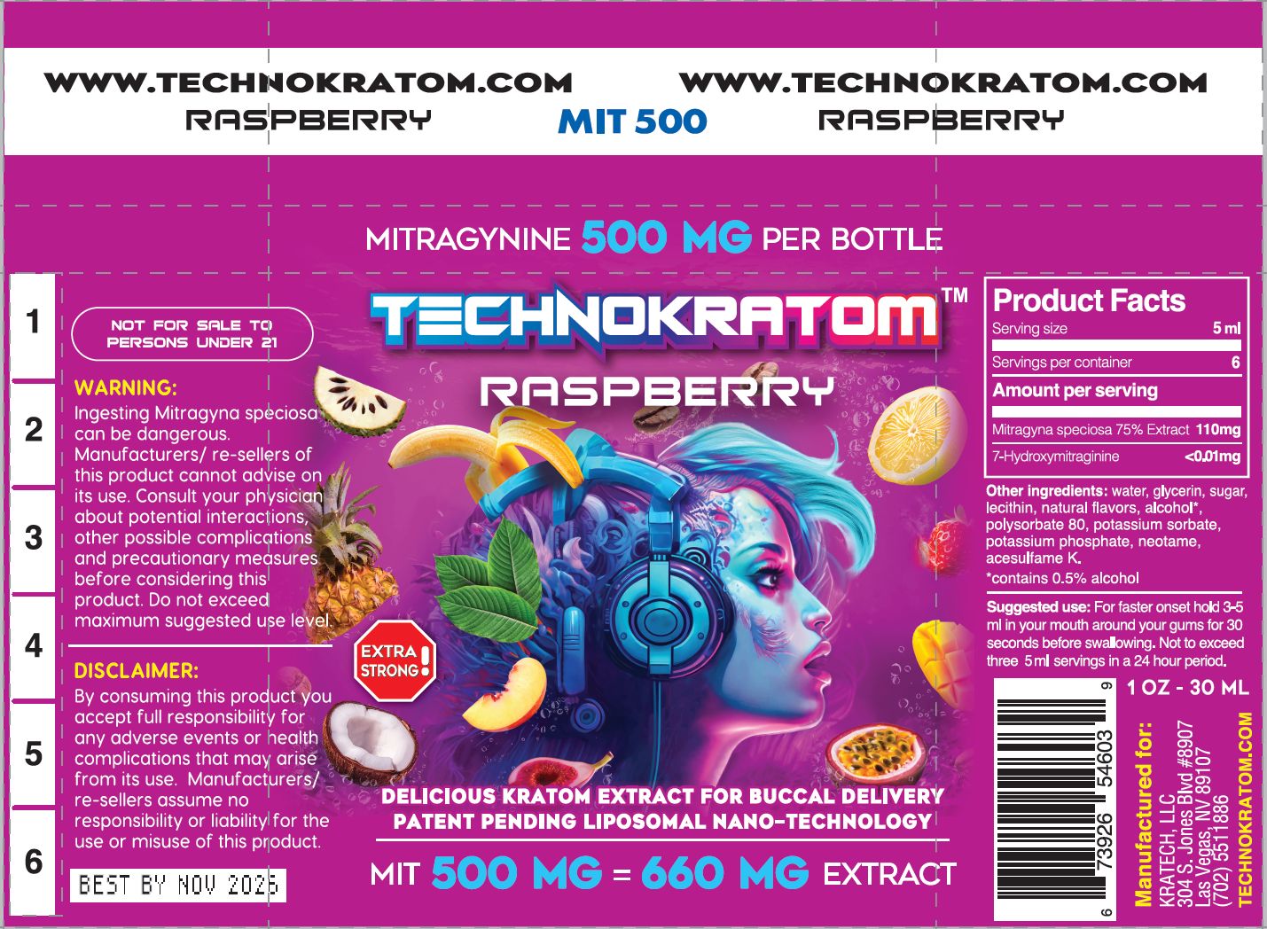 Techno Kratom Shot 500mg