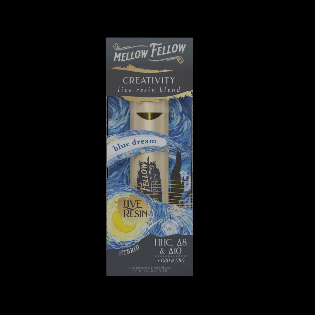 Mellow Fellow Live Resin Blends - Disposable Vape 2ml, Blend: Creativity Hybrid - Blue Dream