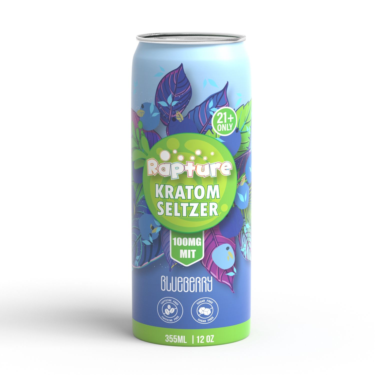 Rapture Kratom Seltzer - 100mg MIT, Flavor: Blue Berry