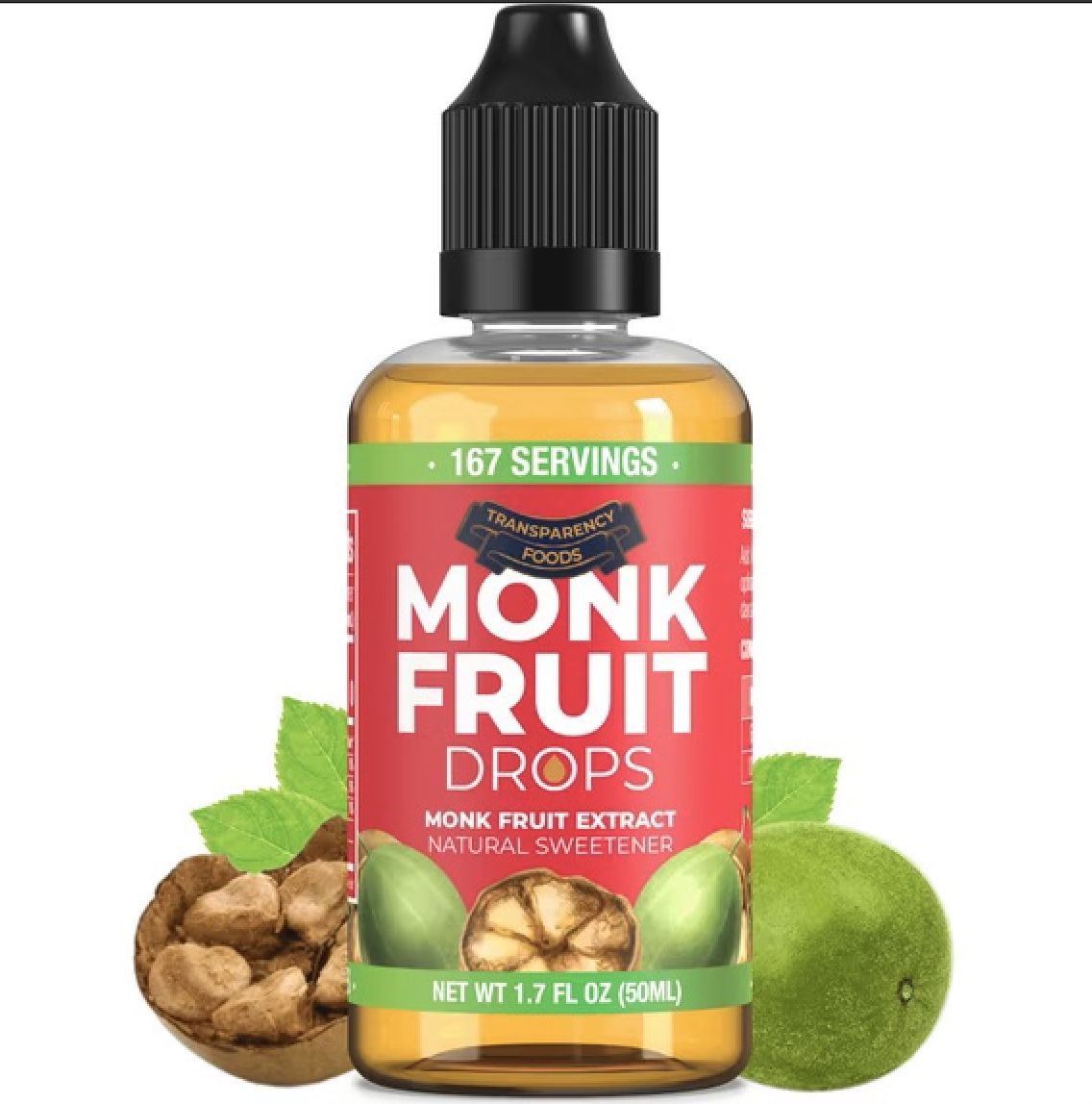 Transparency Foods - Monk Fruit Drops, Size of Item: 1.7oz - 167 servings