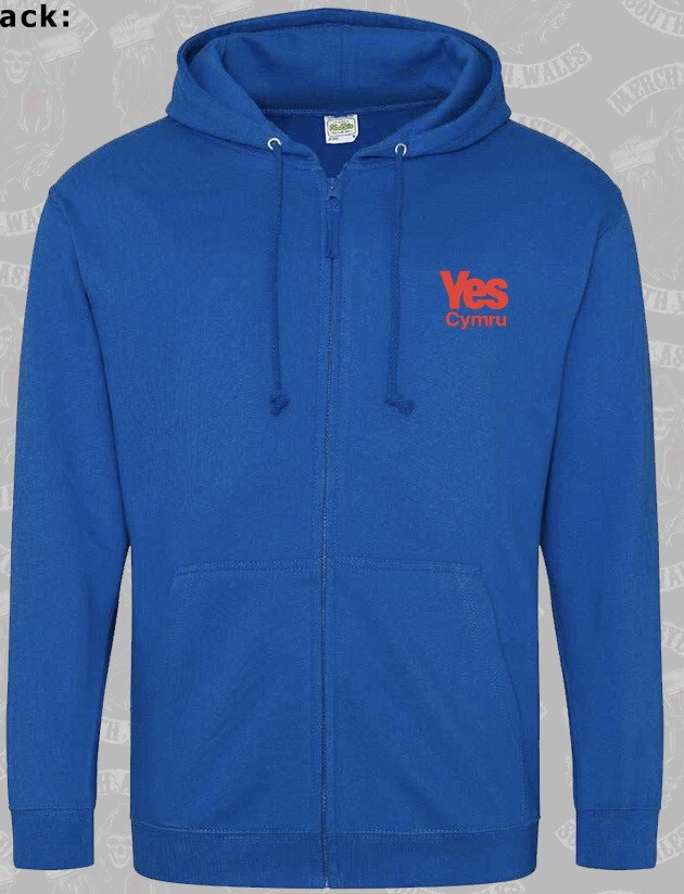 Blue YesCymru Hoodie With Zip