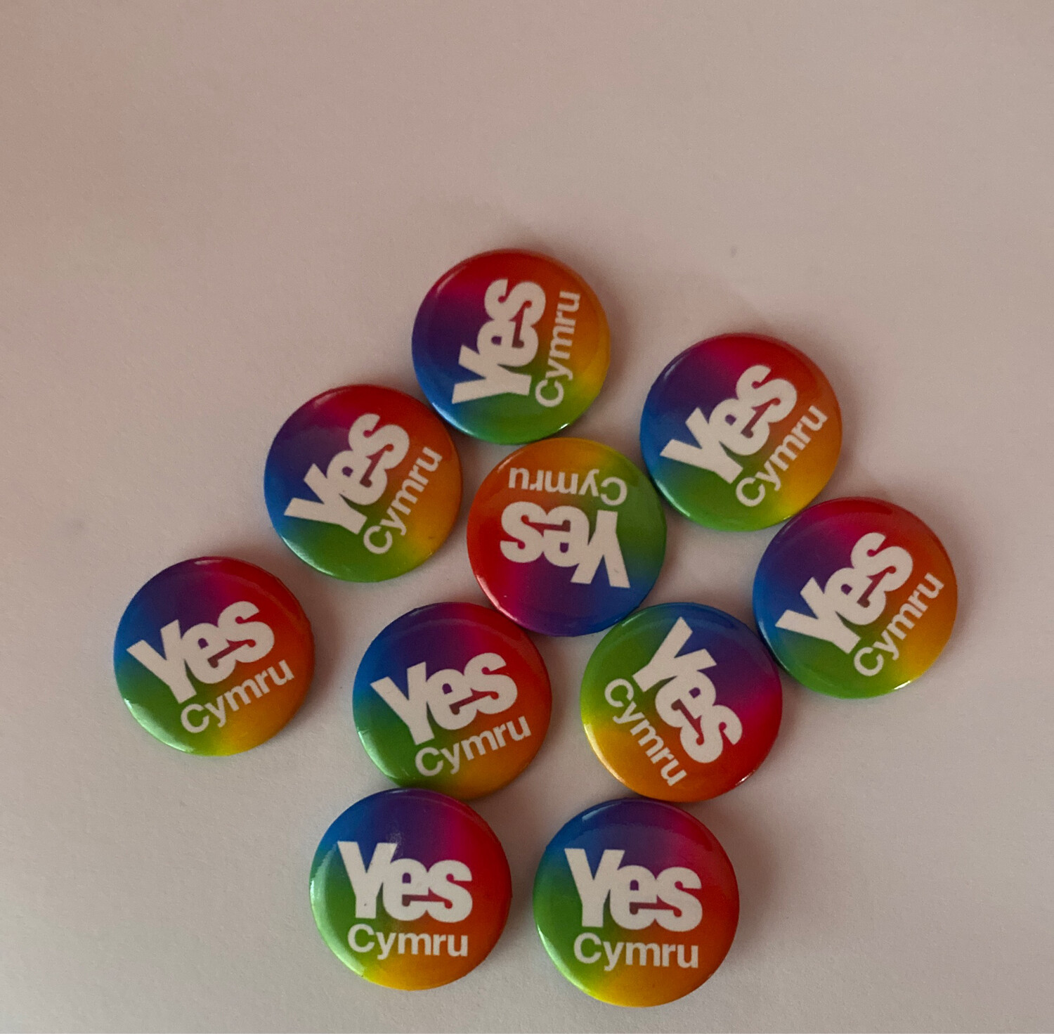 Multicoloured YesCymru Badges